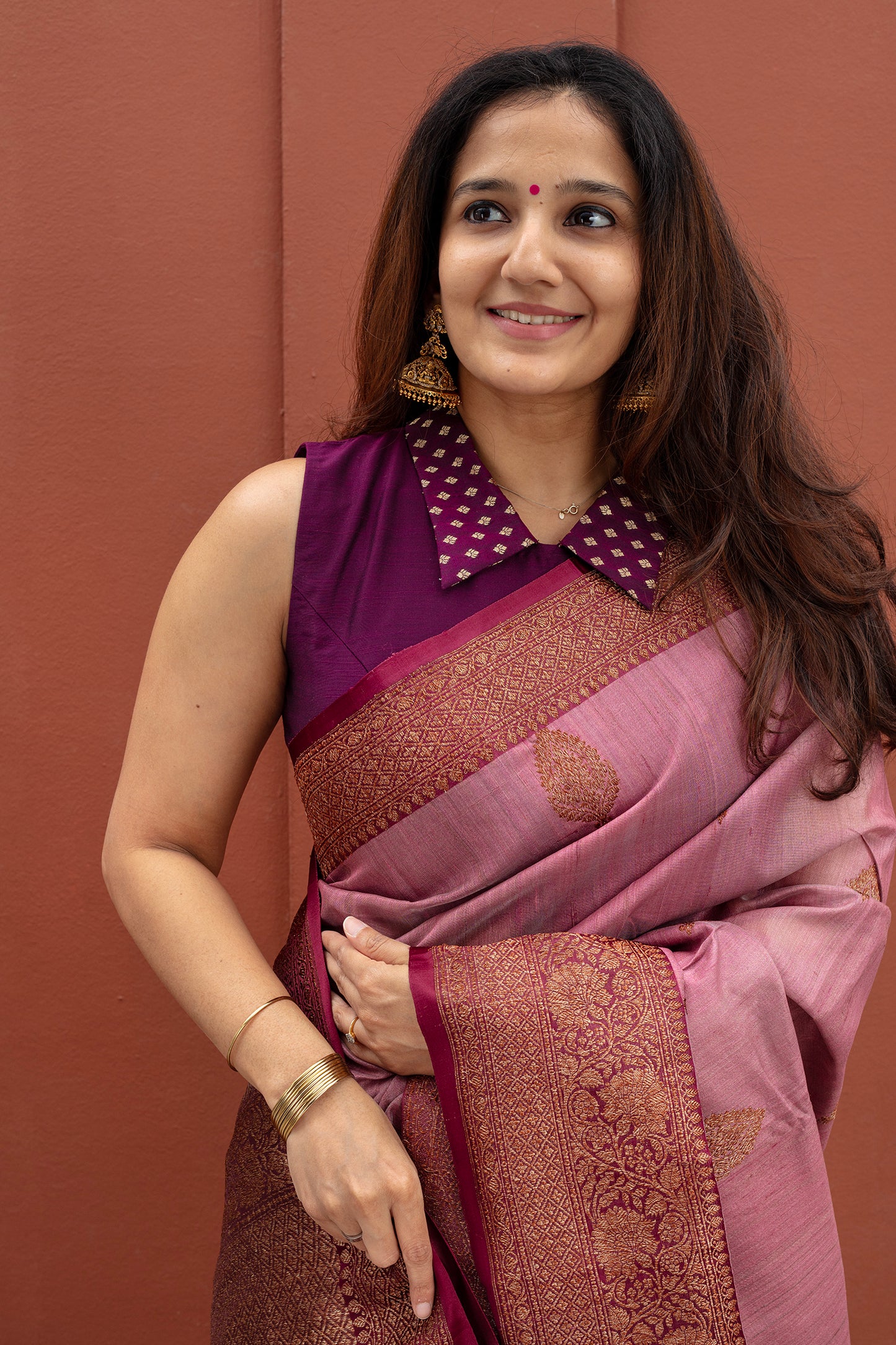 Jamun Brocade Silk Blouse