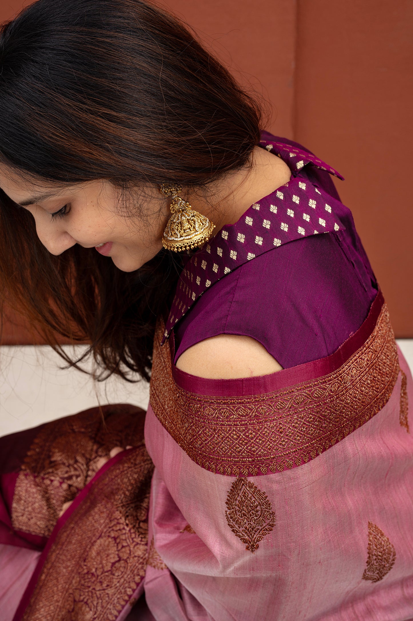 Jamun Brocade Silk Blouse