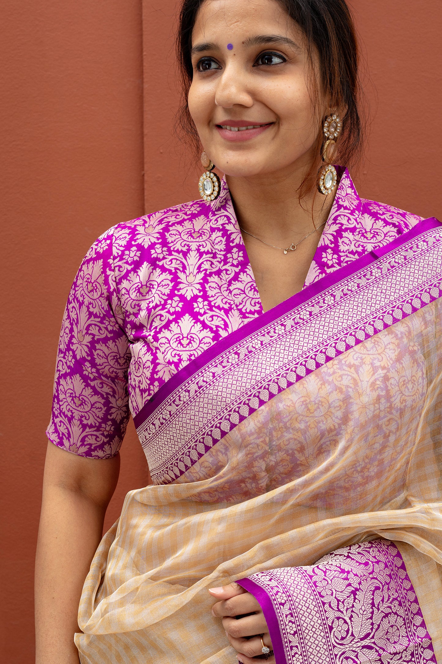 Wild Orchid Brocade Blouse
