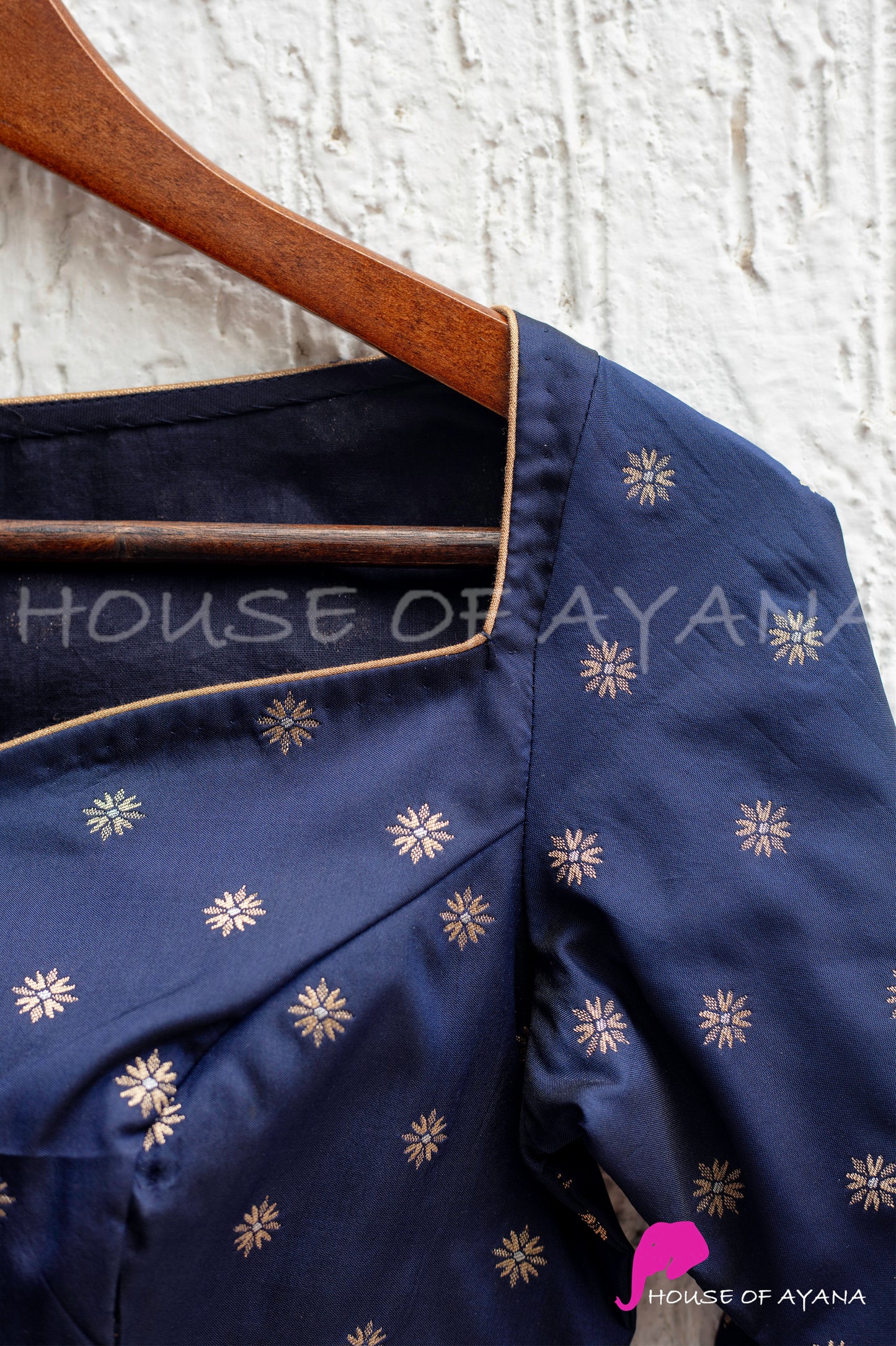 Blue Moon Brocade Blouse