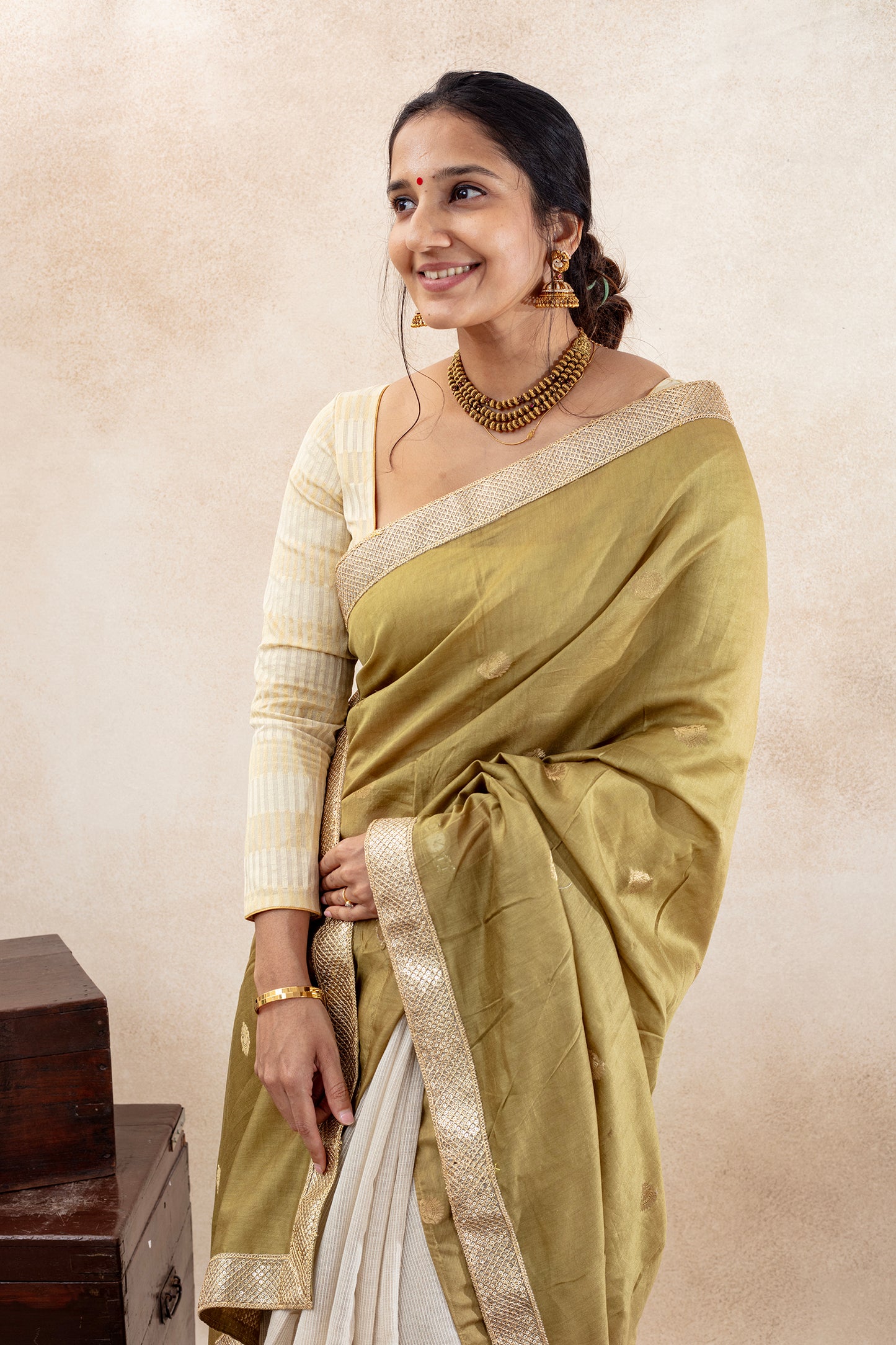 Iraivi Kota Silk Blouse: Ivory
