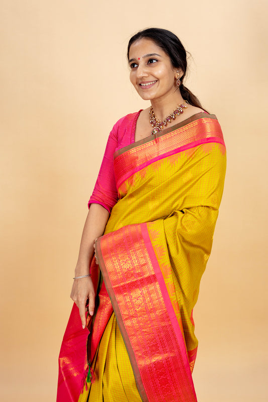 Hamsayukta - Gadwal silk saree
