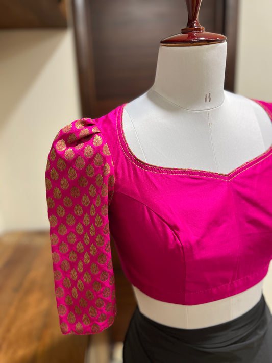 Lotus Silk-Brocade Blouse