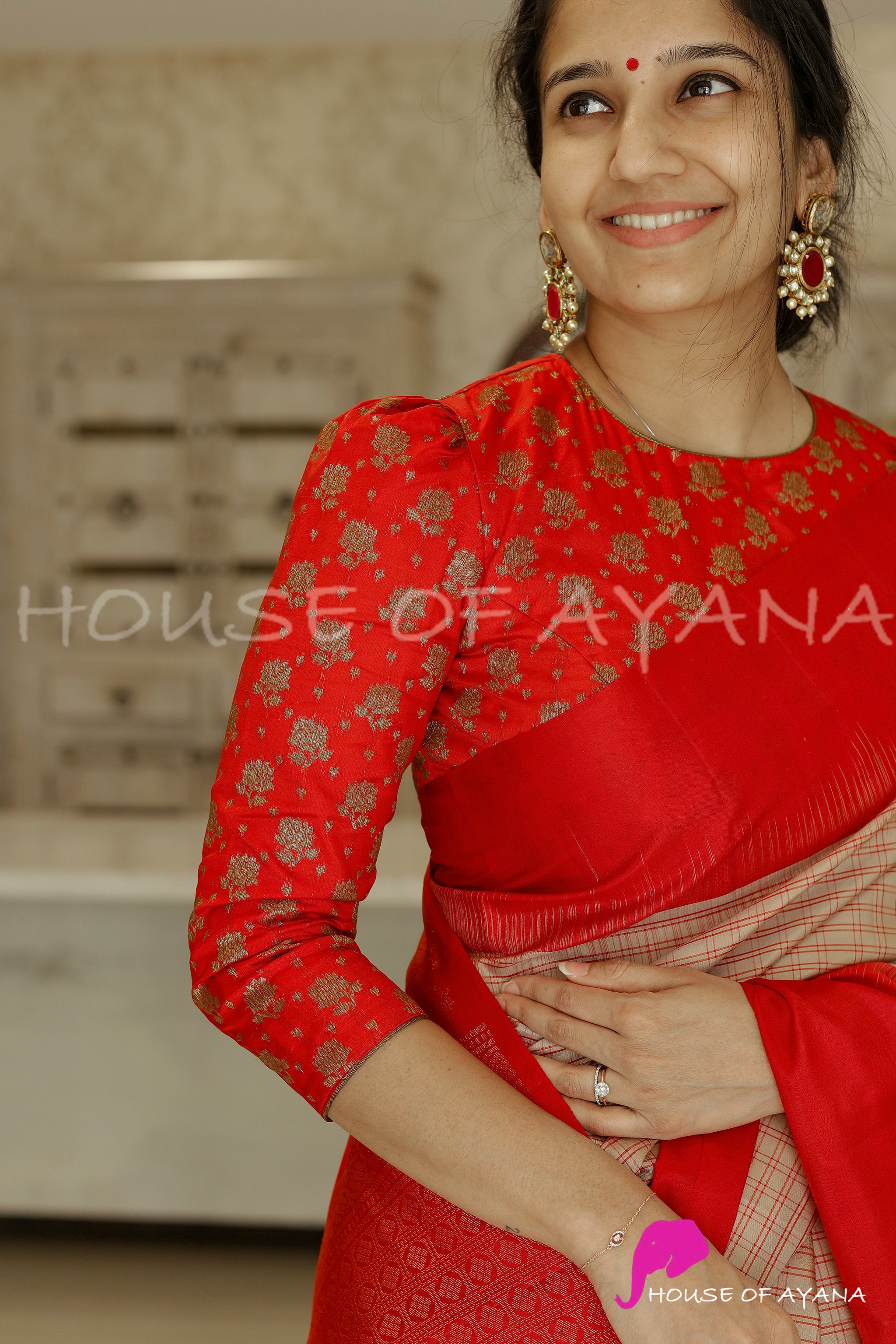 Yasvi Velvet Embroidered Blouse - House of Ayana