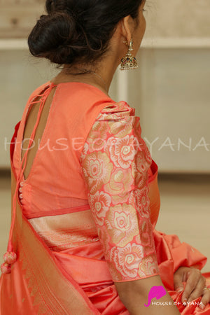 Peach Melba Kota Silk Brocade Blouse