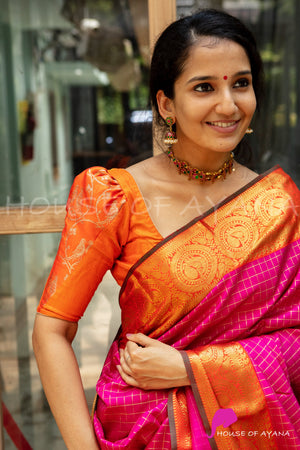 Fun Orange Puffed Sleeved Blouse