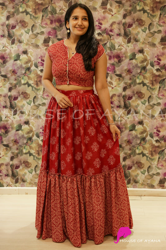 Laal Rang Skirt Co-ord Set