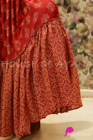 Laal Rang Skirt Co-ord Set
