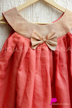 Peachy Delight Maxi Pleated Dress
