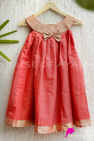 Peachy Delight Maxi Pleated Dress