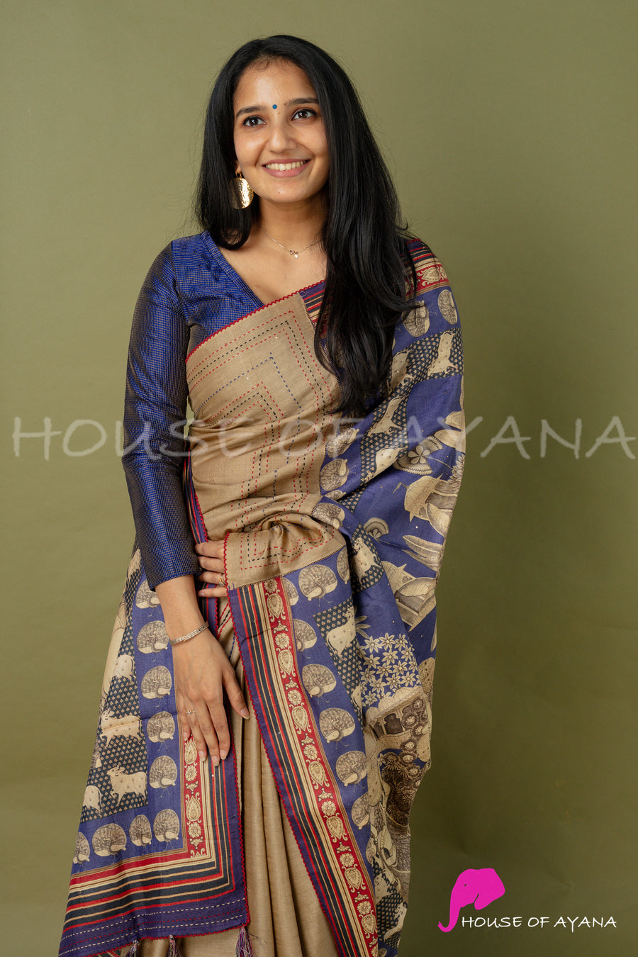 Blue Mountain Zari Silk Blouse