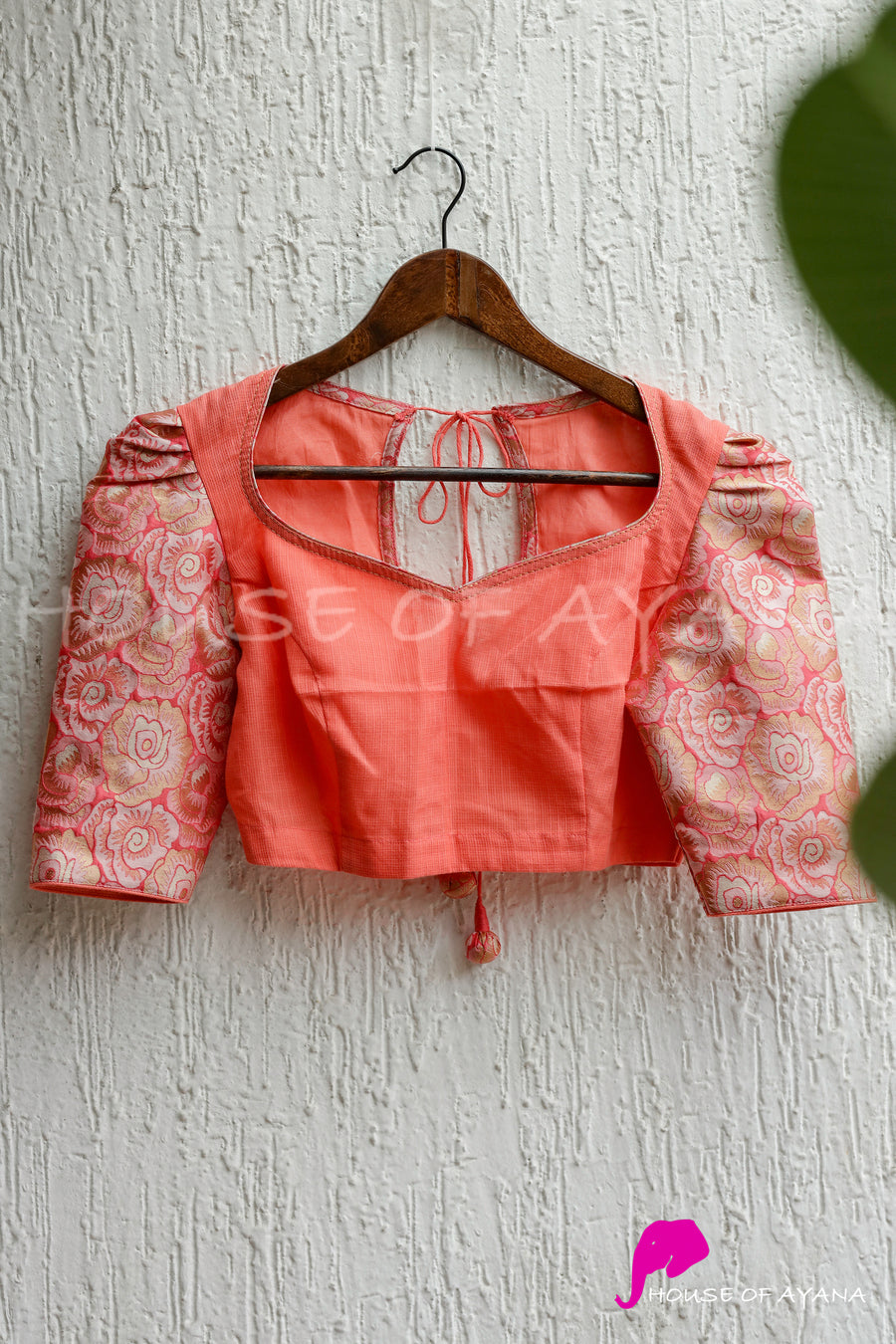 Peach Melba Kota Silk Brocade Blouse