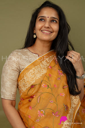 Ivory Kantha Embroidered Blouse