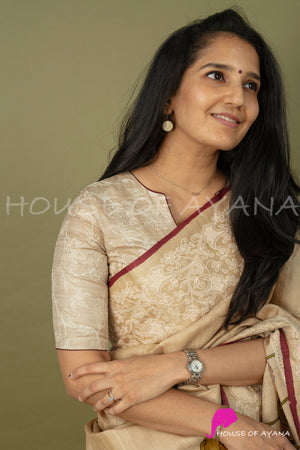 Ivory Kantha Embroidered Blouse