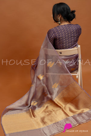Mulberry Brocade Silk Blouse