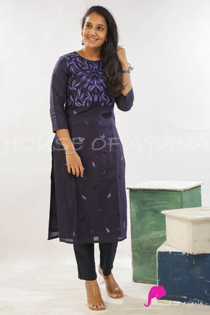 Don't Stop Staring Embroidered Linen Kurti