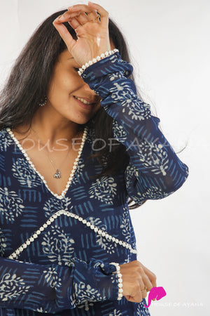 Kingfisher Indigo Georgette Kurti