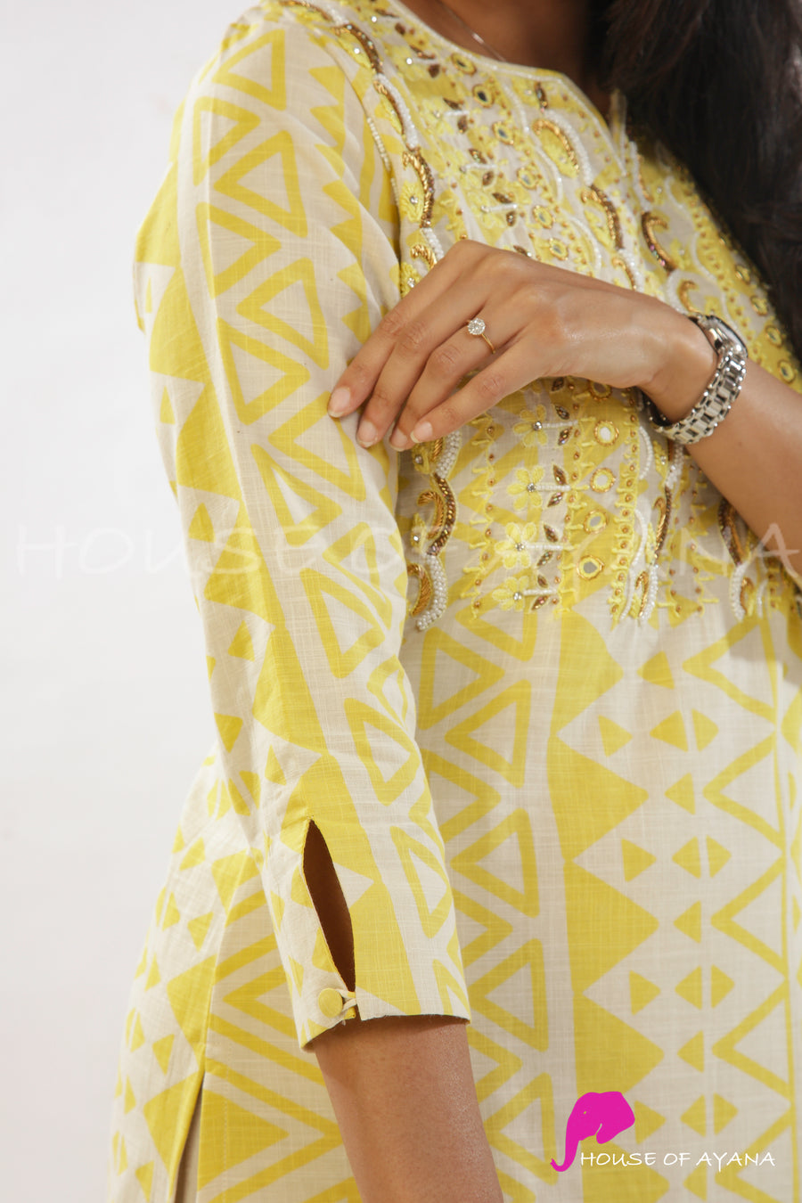 Pineapple delight Linen Kurti
