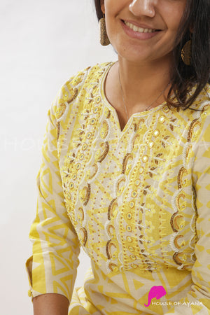 Pineapple delight Linen Kurti