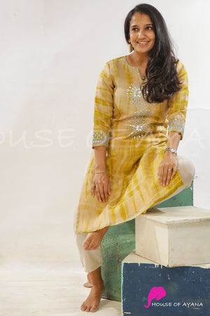 Manuka Honey Organza Embroidered Kurti