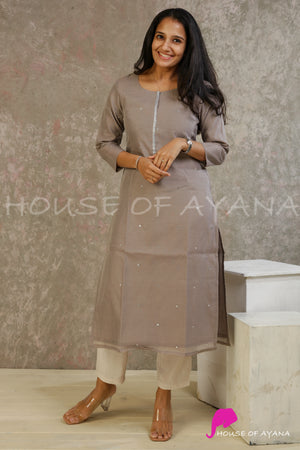 Silverlining Embroidered Chanderi Kurti