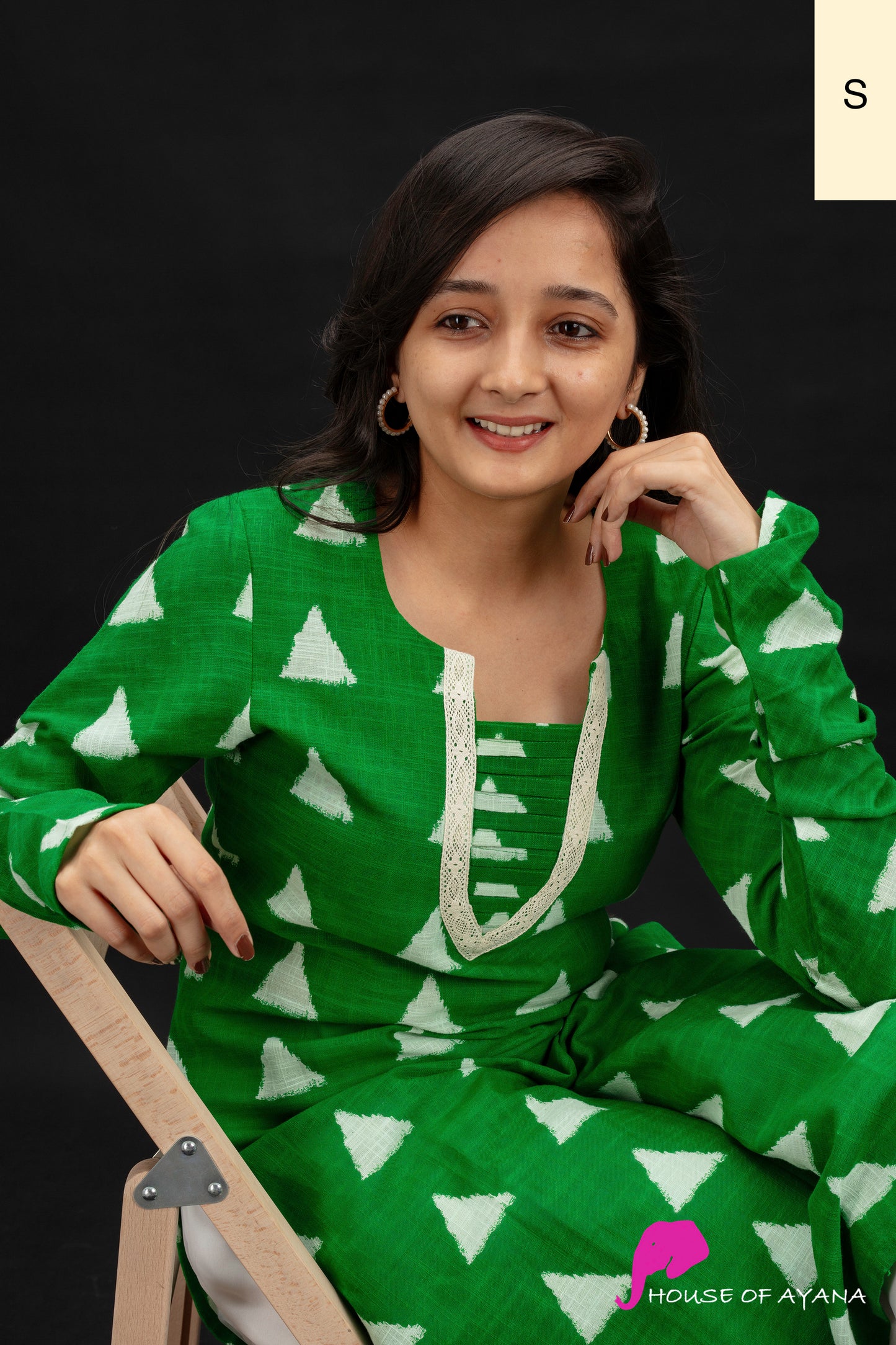 Wadirum Gather Sleeve Kurta | Green