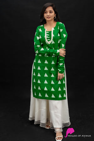 Wadirum Gather Sleeve Kurta | Green