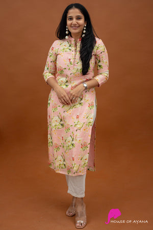 Thinking Spring Linen Kurti