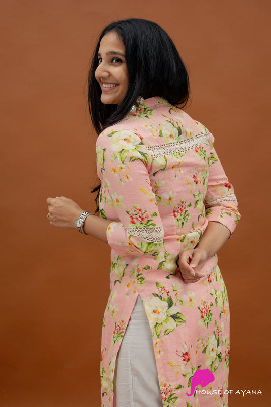 Thinking Spring Linen Kurti