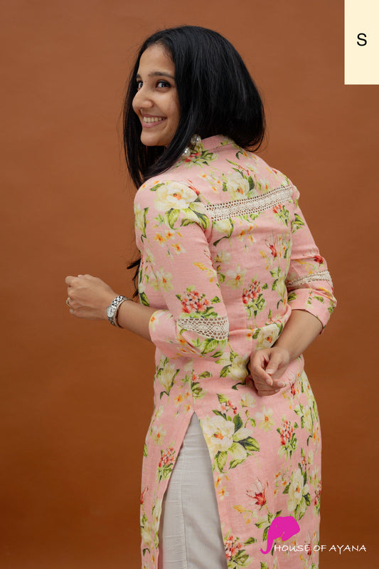 Thinking Spring Linen Kurti