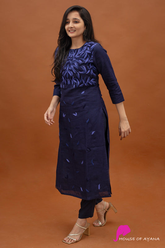 Planca Linen Embroidered Kurti