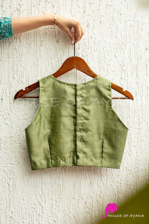 Enchanting Emerald Pintuck Organza Blouse
