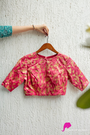 Strawberry Burst Brocade Blouse