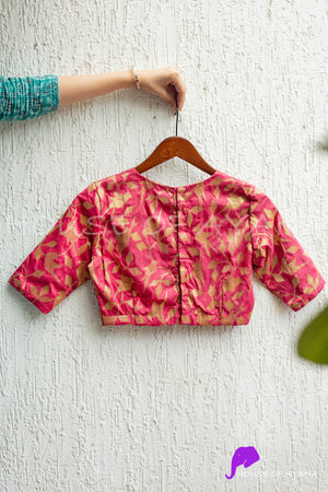 Strawberry Burst Brocade Blouse