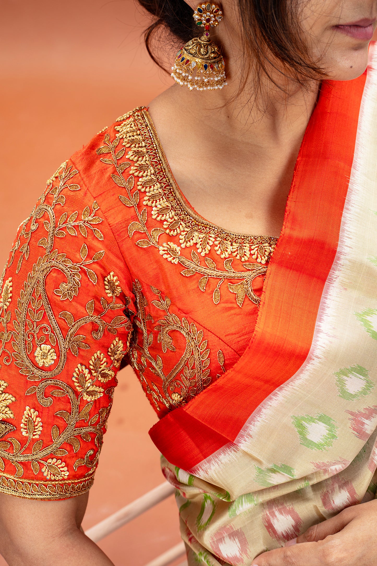 Kadambari Embroidered Silk Blouse