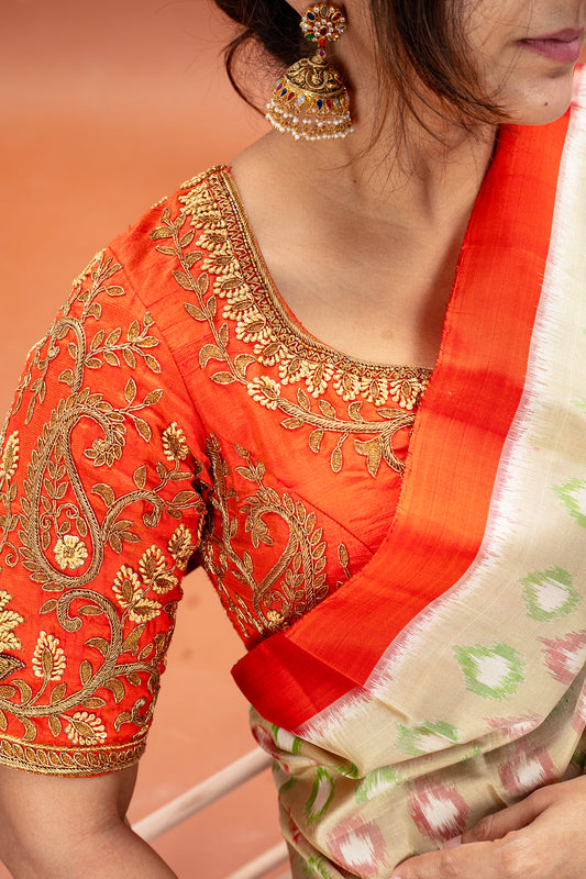 Kadambari Embroidered Silk Blouse