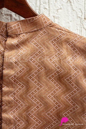 Lotus Petal Brocade Blouse