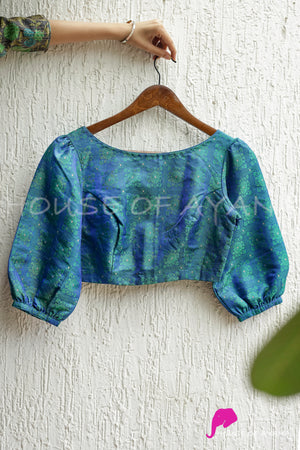 Dancing Peacock Tanchoi Silk Blouse