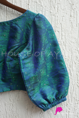 Dancing Peacock Tanchoi Silk Blouse