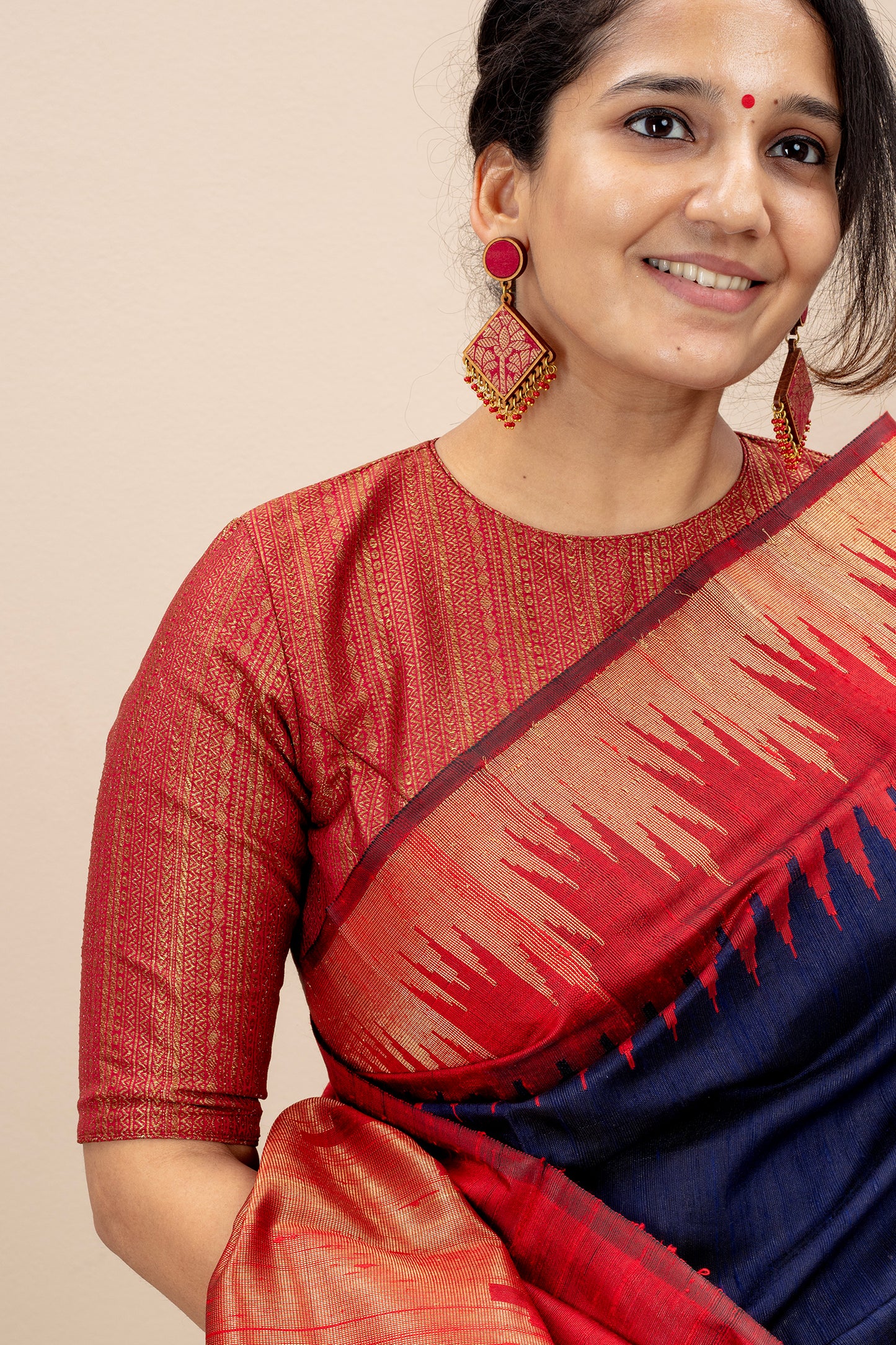 Rare Ruby Brocade Silk blouse