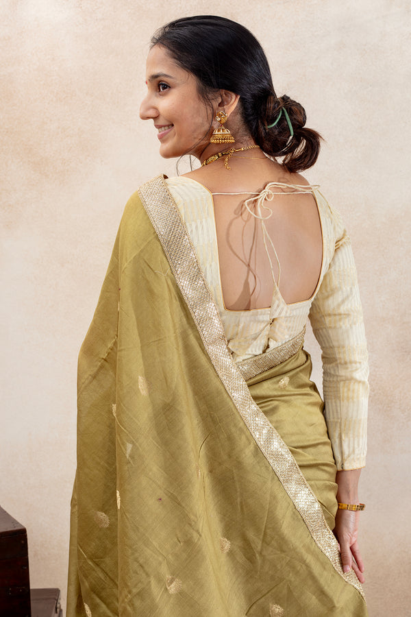 Iraivi Kota Silk Blouse: Ivory