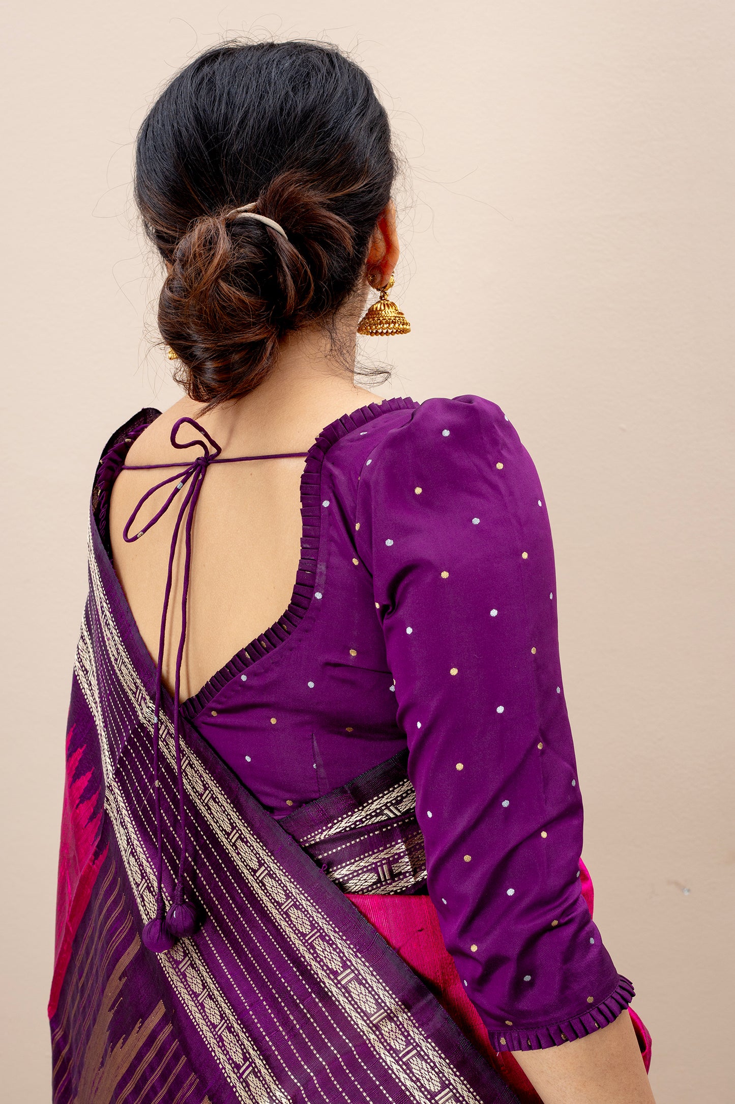 Rich Raven Brocade Silk Blouse