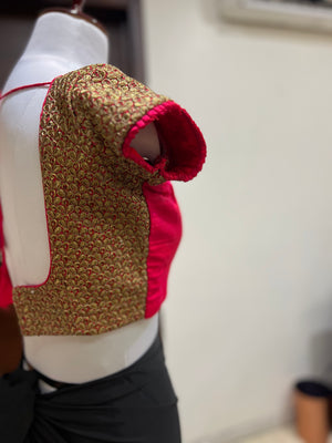 Red Silk Embroidered Blouse