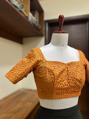 Orange Cutwork Blouse