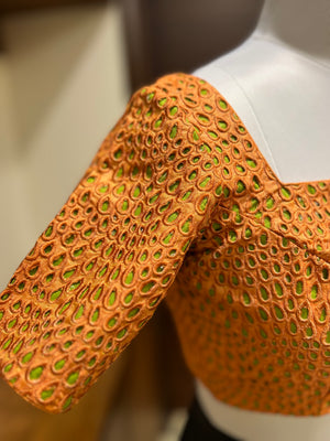 Orange Cutwork Blouse