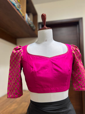 Lotus Silk-Brocade Blouse