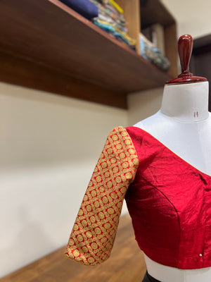 Red Rawsilk - Brocade Blouse