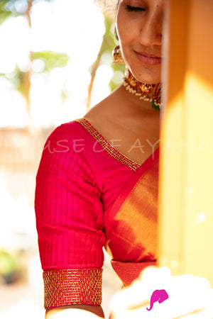 Chakra Pintuck Embroidered Blouse