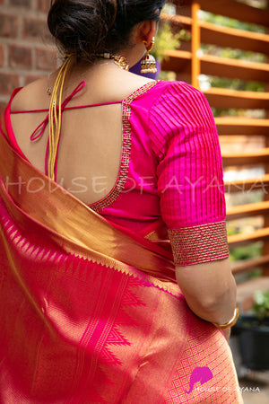 Chakra Pintuck Embroidered Blouse