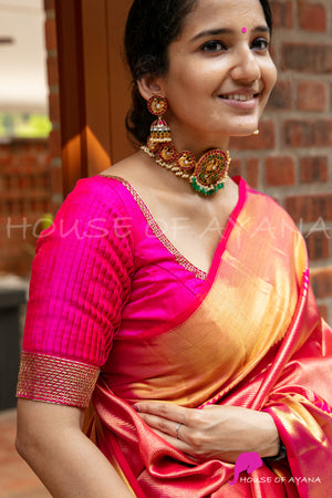 Chakra Pintuck Embroidered Blouse